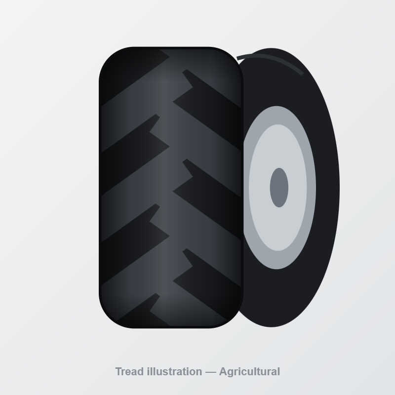 Tread illustration: Agricultural tire (not a product photo)